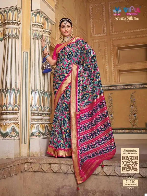 Vipul presents kashmir beauty rang de bhagalpuri silk printed sarees  catalog wholesaler