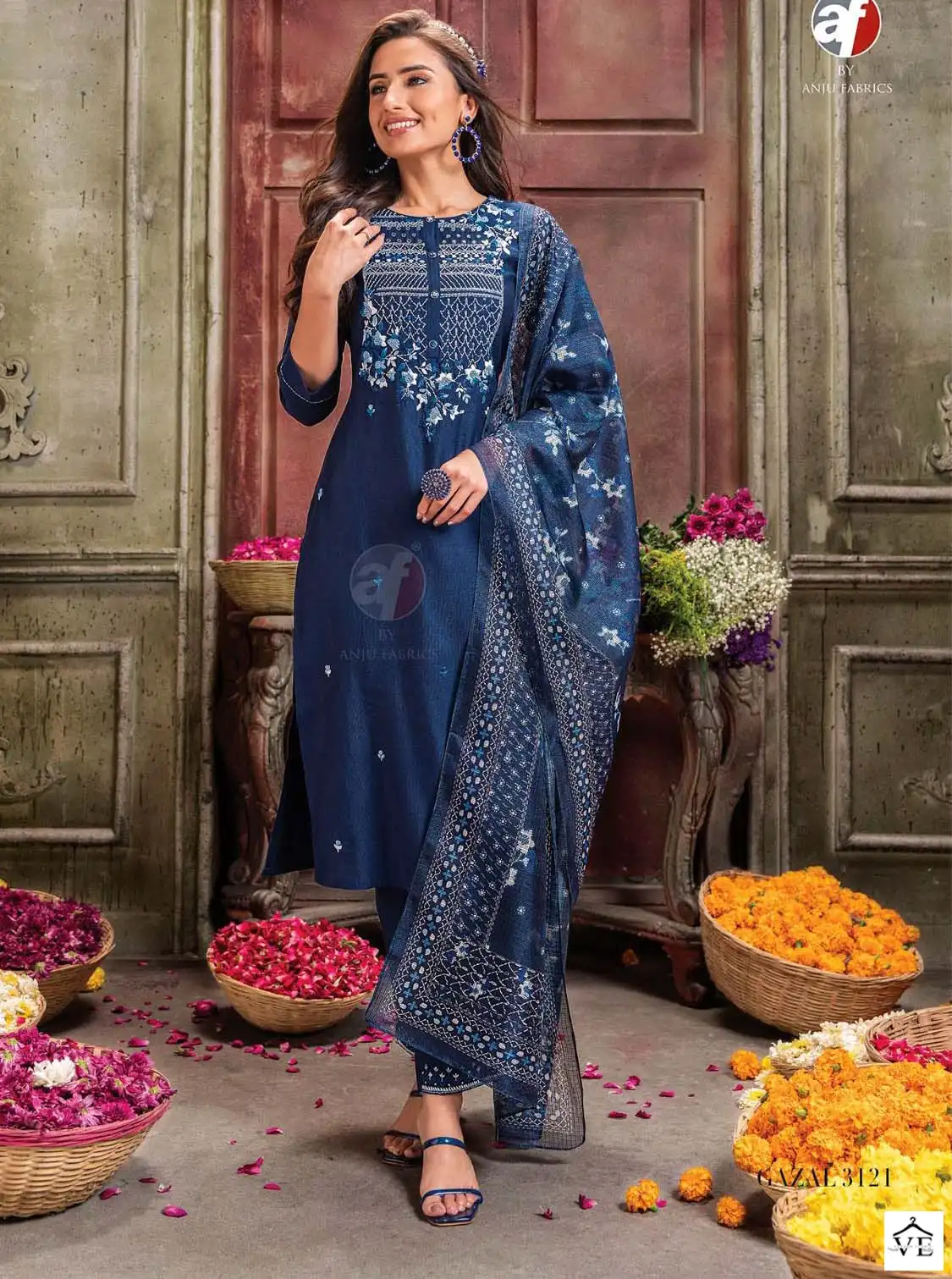 Anju Fabrics Gazal Vol 3 Viscose Wholesale Hand Work Designer Readymade Salwar Suit Catalog