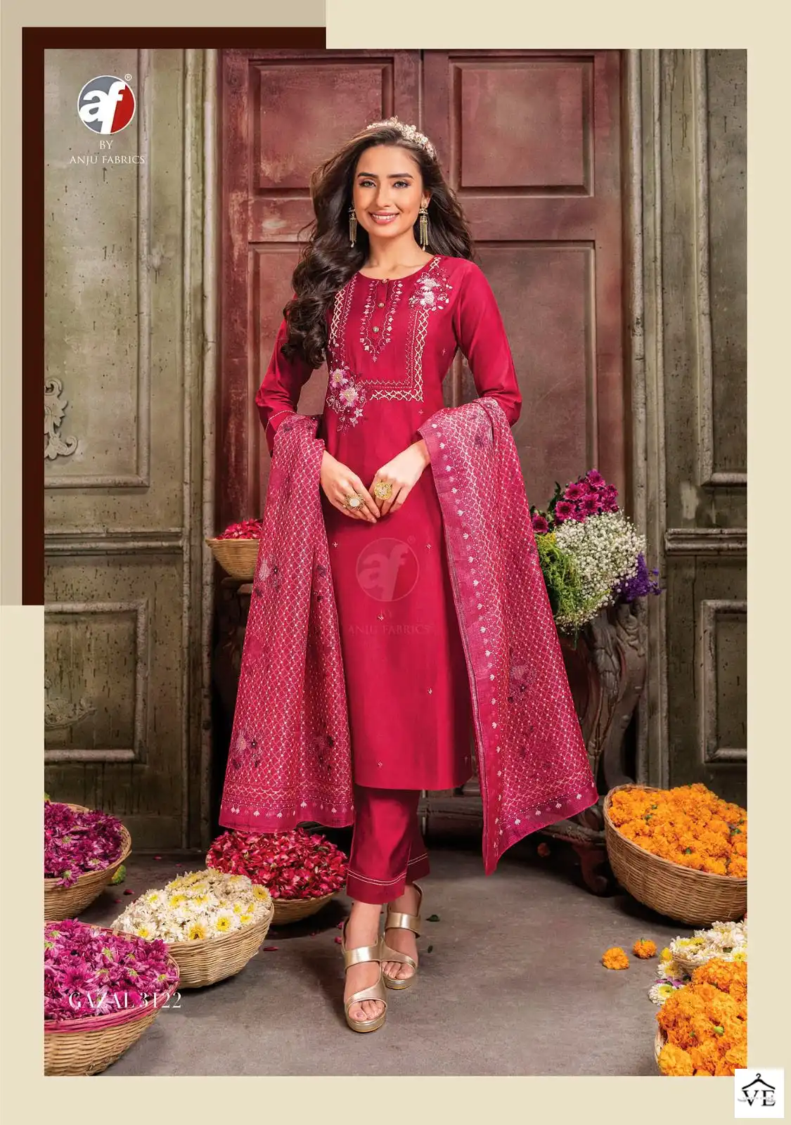 Anju Fabrics Gazal Vol 3 Viscose Wholesale Hand Work Designer Readymade Salwar Suit Catalog - Image 2