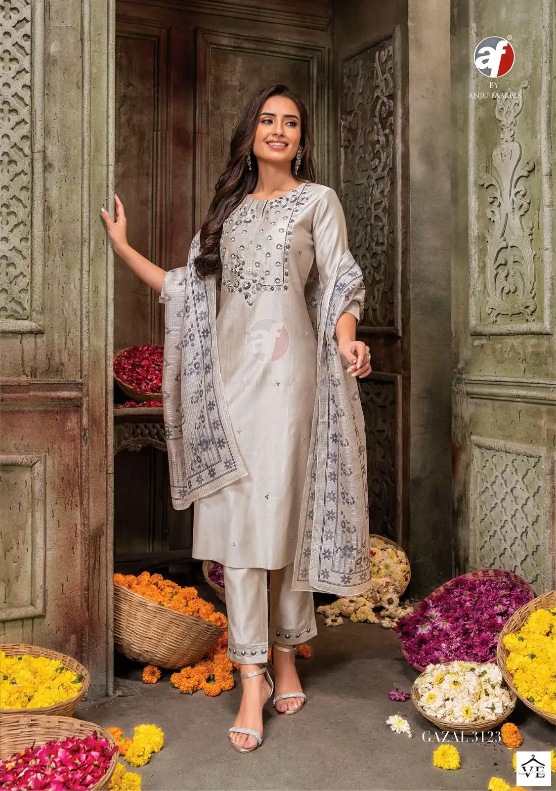 Anju Fabrics Gazal Vol 3 Viscose Wholesale Hand Work Designer Readymade Salwar Suit Catalog - Image 3