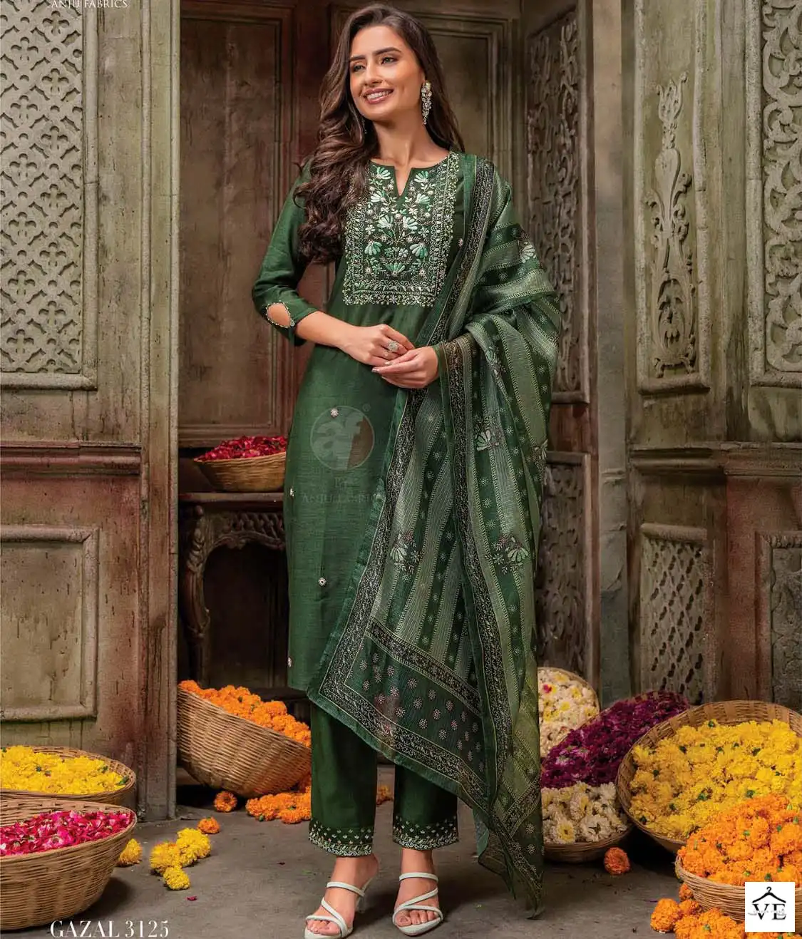 Anju Fabrics Gazal Vol 3 Viscose Wholesale Hand Work Designer Readymade Salwar Suit Catalog - Image 5