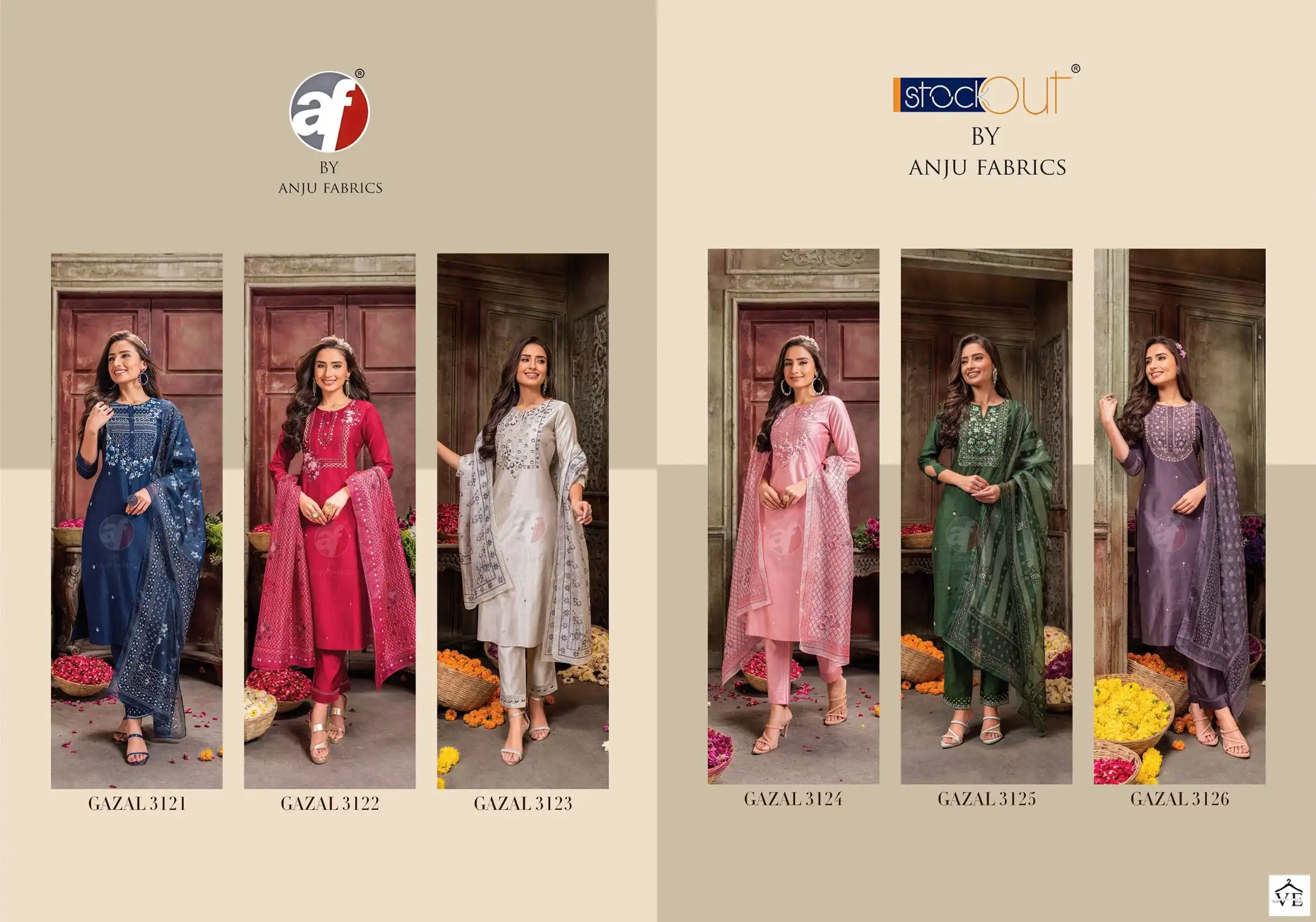 Anju Fabrics Gazal Vol 3 Viscose Wholesale Hand Work Designer Readymade Salwar Suit Catalog - Image 7