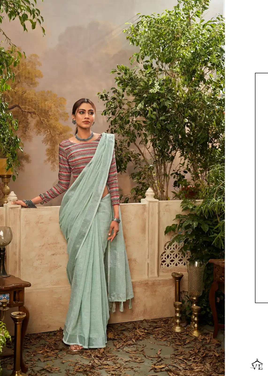 Shimmery Copper Designer Drape Saree For Women Online|Emiraas By Indrani