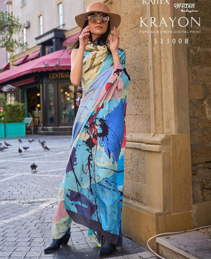 Rajtex Krayon Crepe Silk Wholesale Saree Catalog