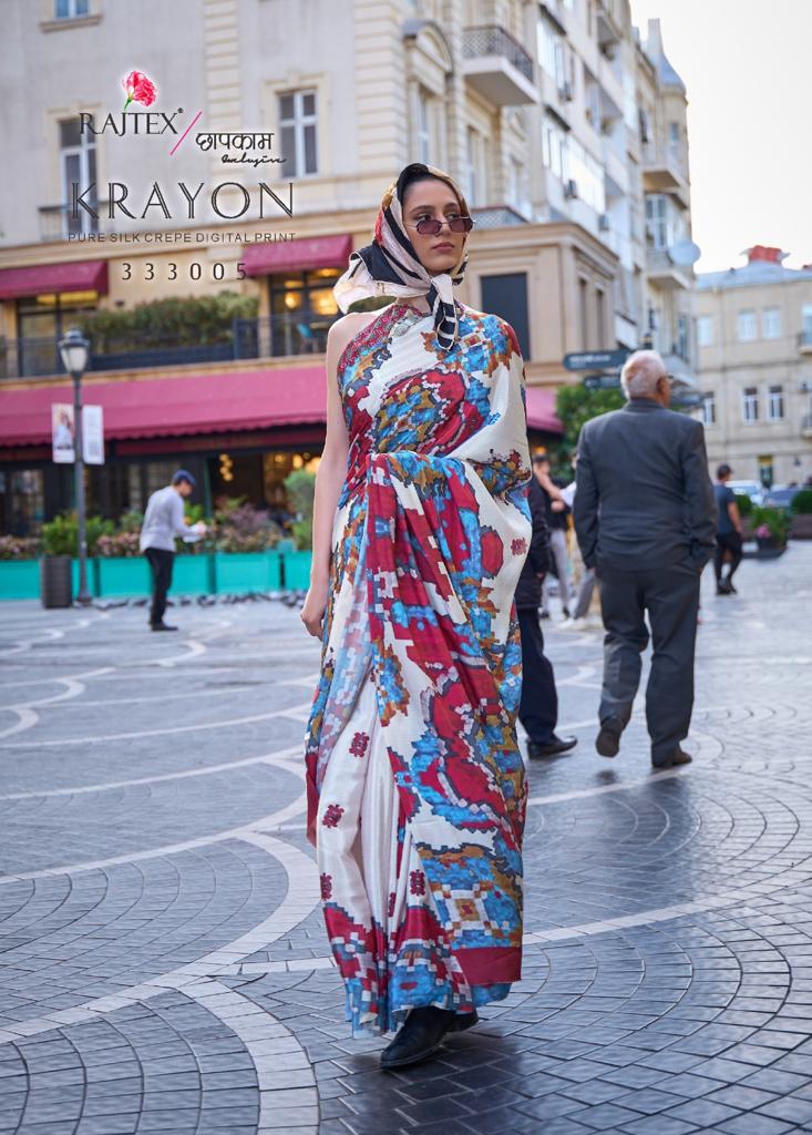 Rajtex Krayon Crepe Silk Wholesale Saree Catalog - Image 7