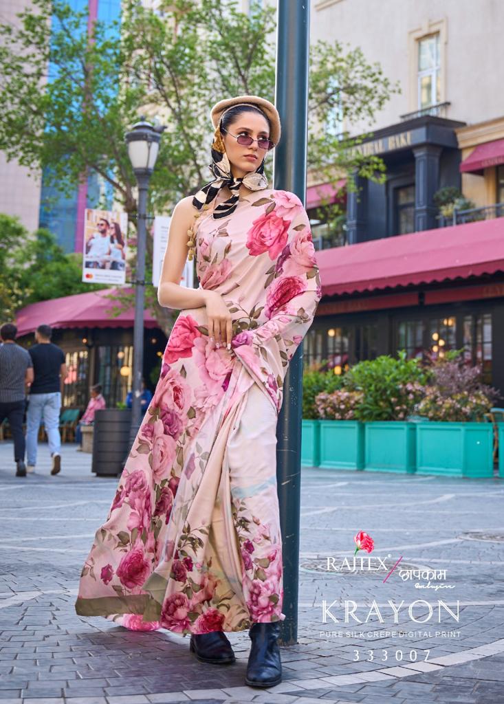 Rajtex Krayon Crepe Silk Wholesale Saree Catalog - Image 9