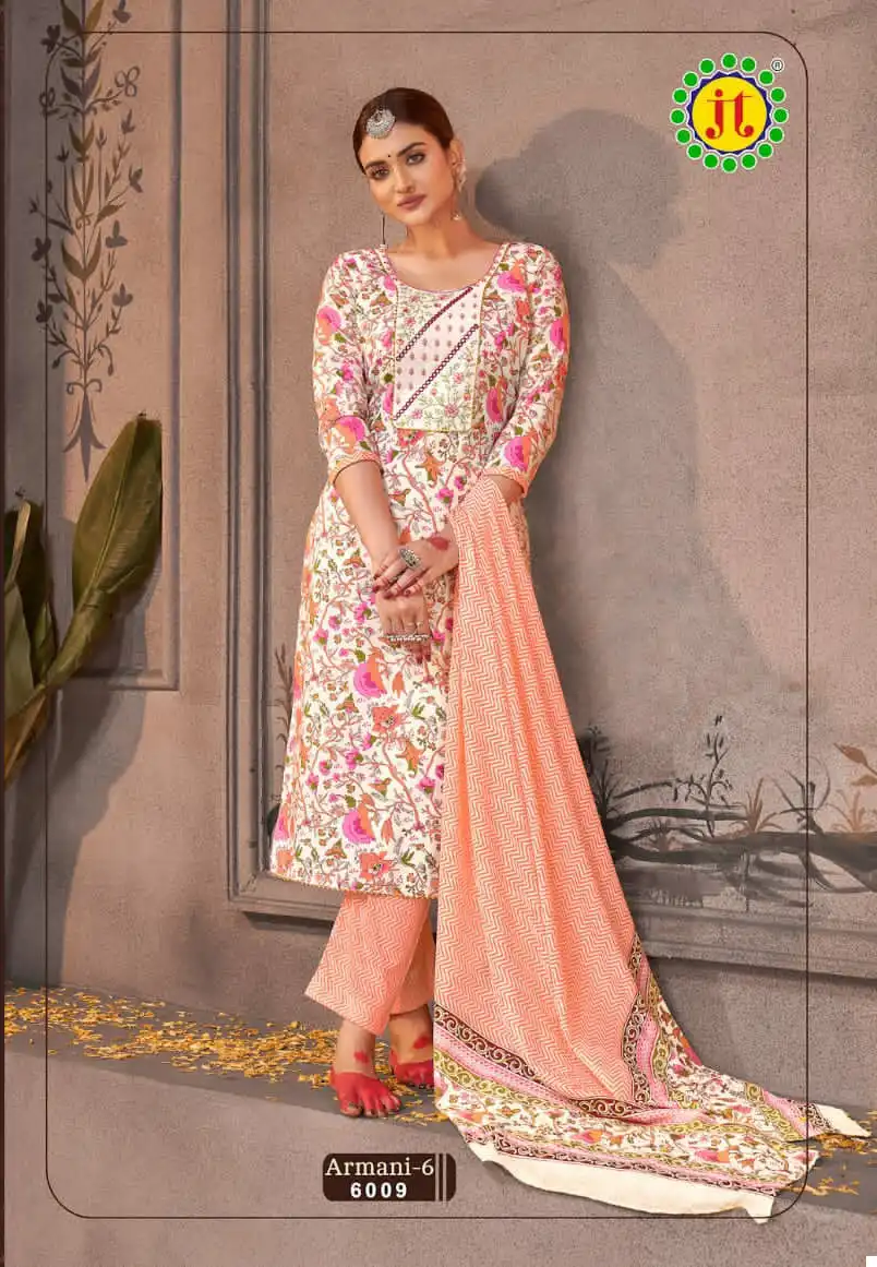 Jt Armani Vol 6 Cotton Wholesale Premium Work Salwar Suit Catalog