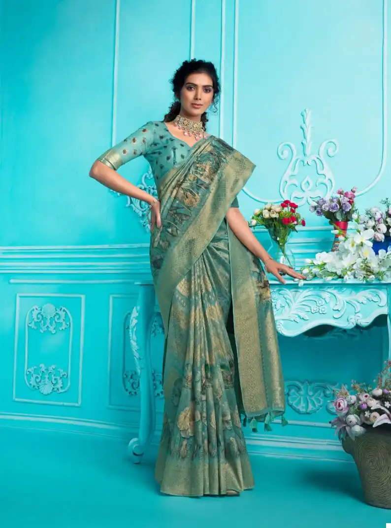 Joh Rivaaj Jarosa Organza Wholesale Fancy Sarees - Image 7