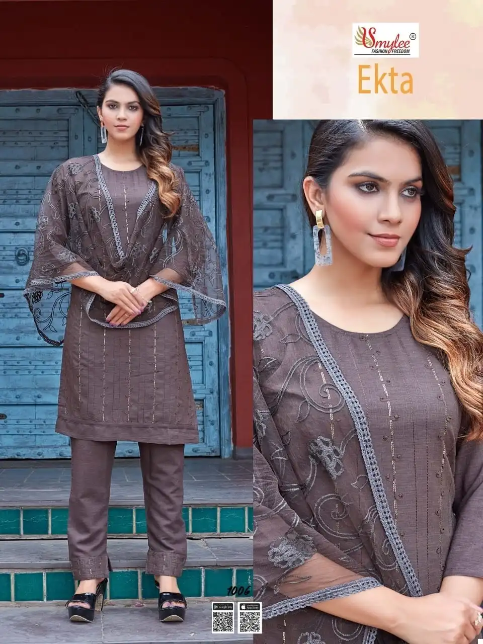 Smylee Ekta Heavy Liquied Rayon Wholesale Readymade Suits Catalog - Image 2