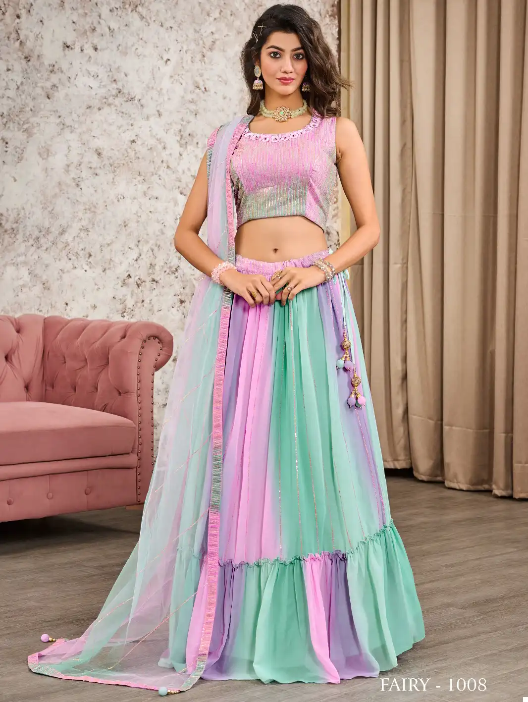 Party wear traditional crop top lehenga Pink 2021