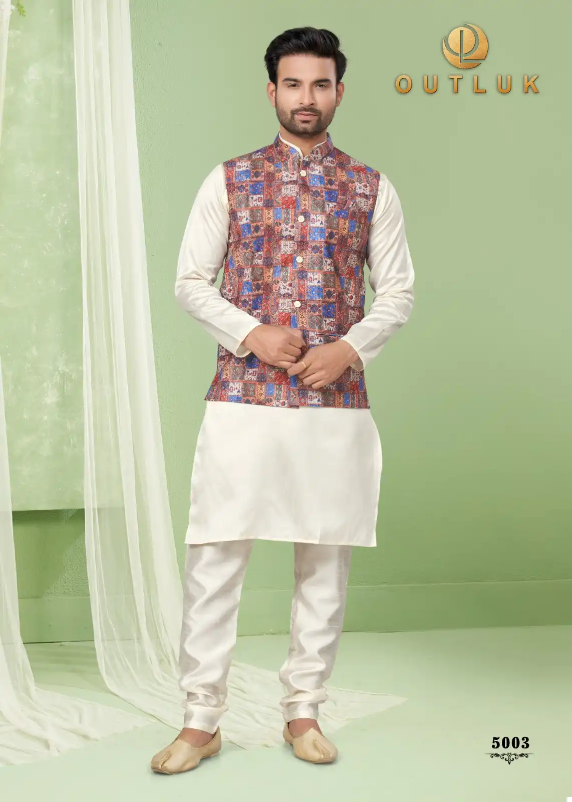 Buy Dark Grey Art Banarasi Silk Nehru Jacket (NMK-6333) Online