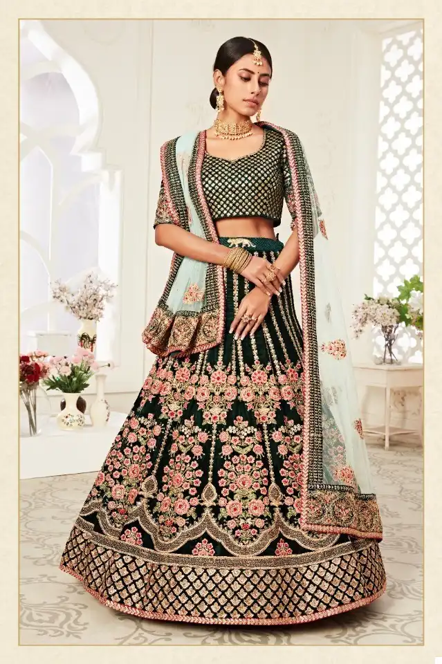 Zeel Traditional Vol-2 Velvet Wholesale Designer Lehenga Catalog - Image 6