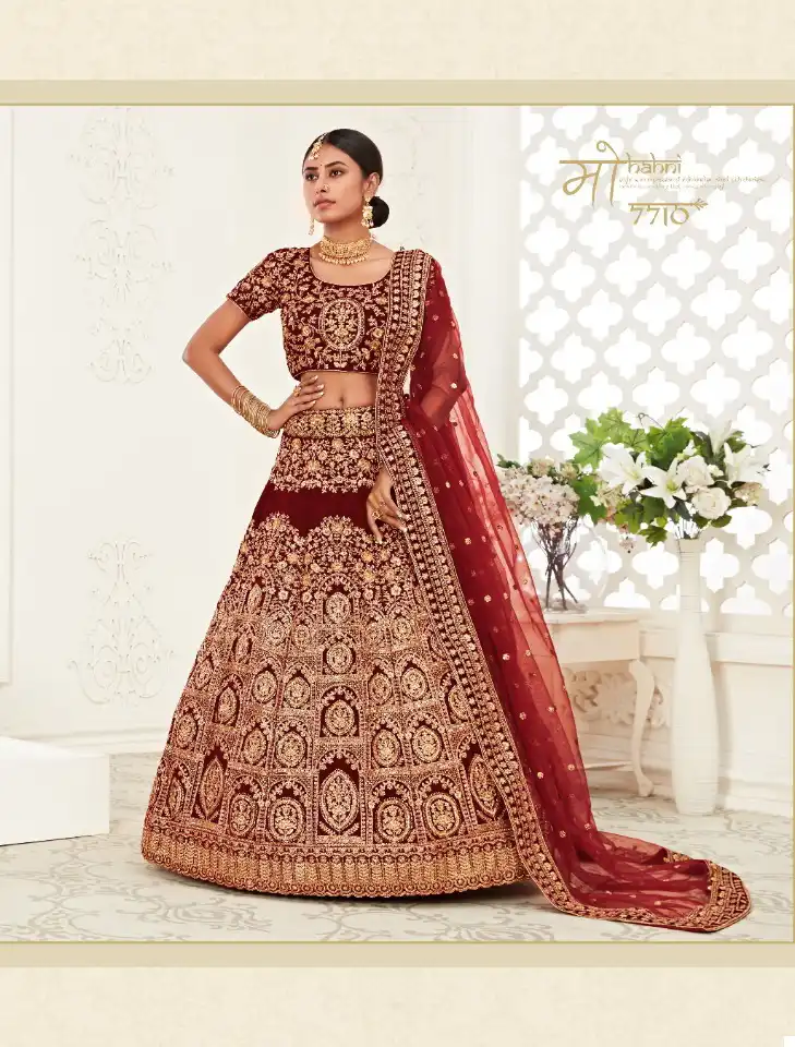 Zeel Traditional Vol-2 Velvet Wholesale Designer Lehenga Catalog - Image 8
