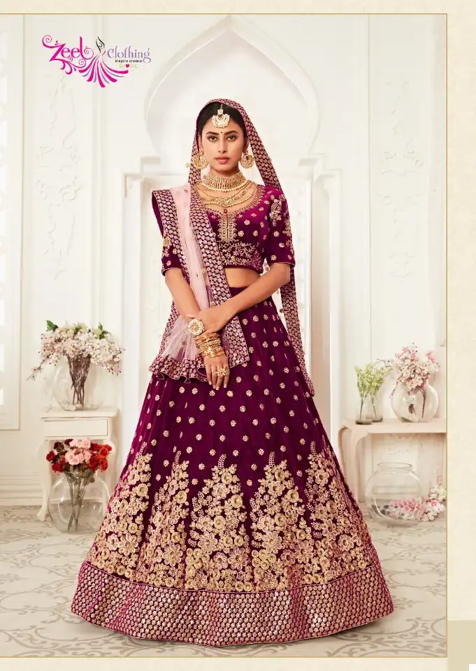 Zeel Traditional Vol-2 Velvet Wholesale Designer Lehenga Catalog - Image 9