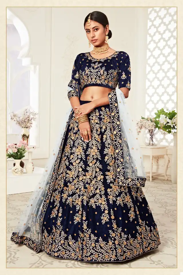 Zeel Traditional Vol-2 Velvet Wholesale Designer Lehenga Catalog - Image 5