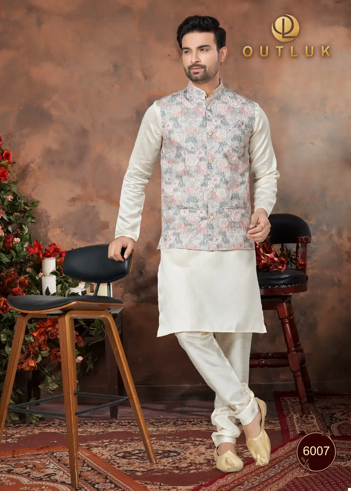 Buy Khadi Cotton Textured Kurta Pajama with Nehru Jacket - Light Blue  (KDB-959667)