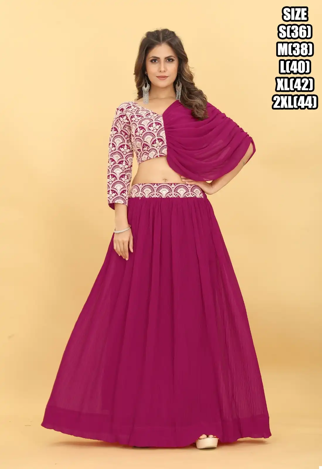 Appealing Peach Net Heavy Work Lehenga Choli WJ39213