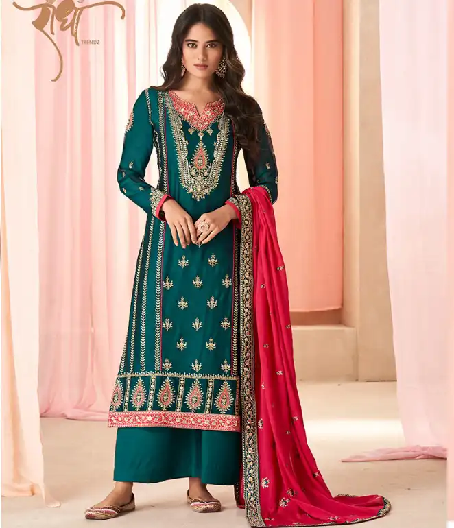 Radha Satrangi Tone Catonic Silk Wholesale Designer Salwar Suit