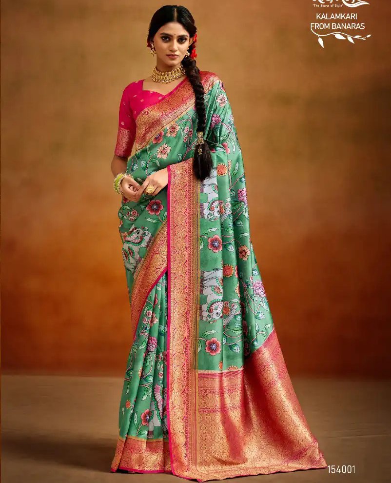 Buy Banarasi Silk Pink Fancy Traditional Designer Saree : 186088 -