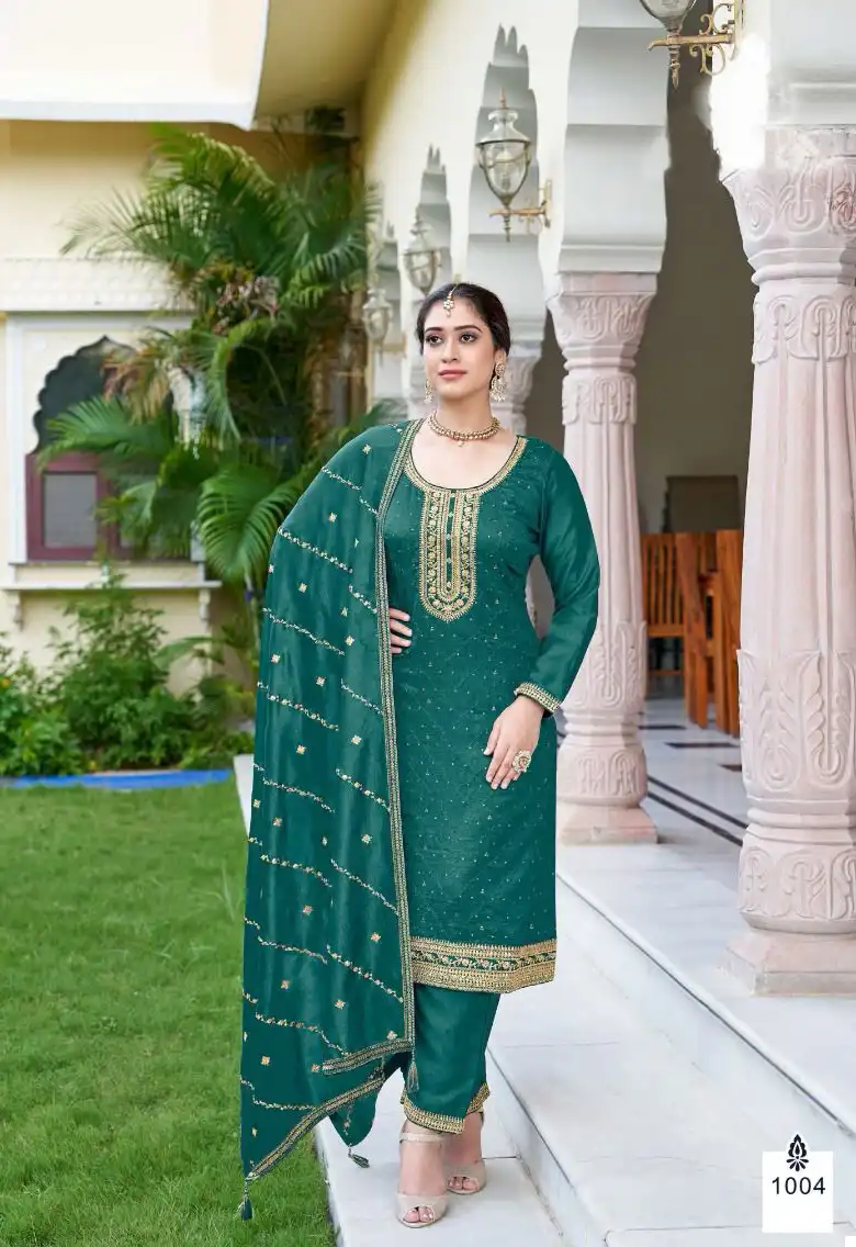 Vardan Ethnic Nazara Real Premium Silk Wholesale Designer Salwar Suit Catalog 4