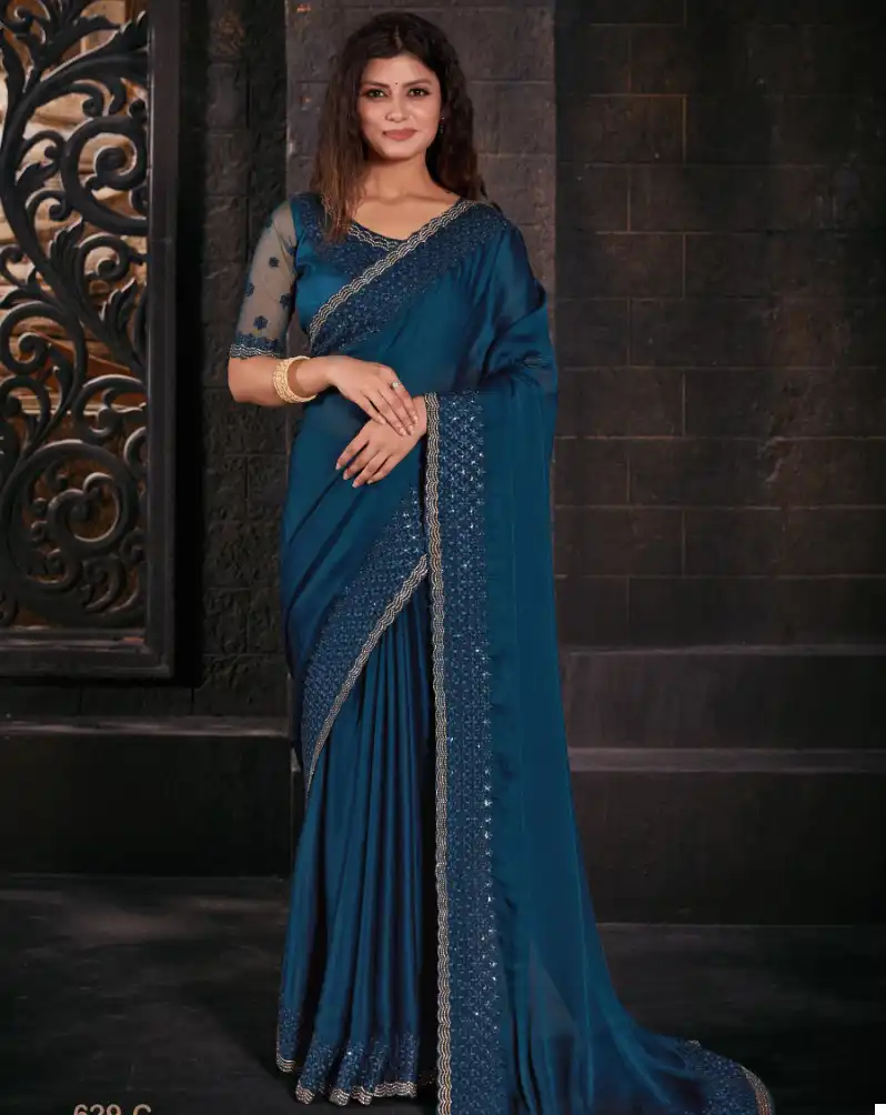 NEW HEAVY BEAUTIFUL DESIGNER VELVET GOWN, Blue at Rs 1515 in Surat