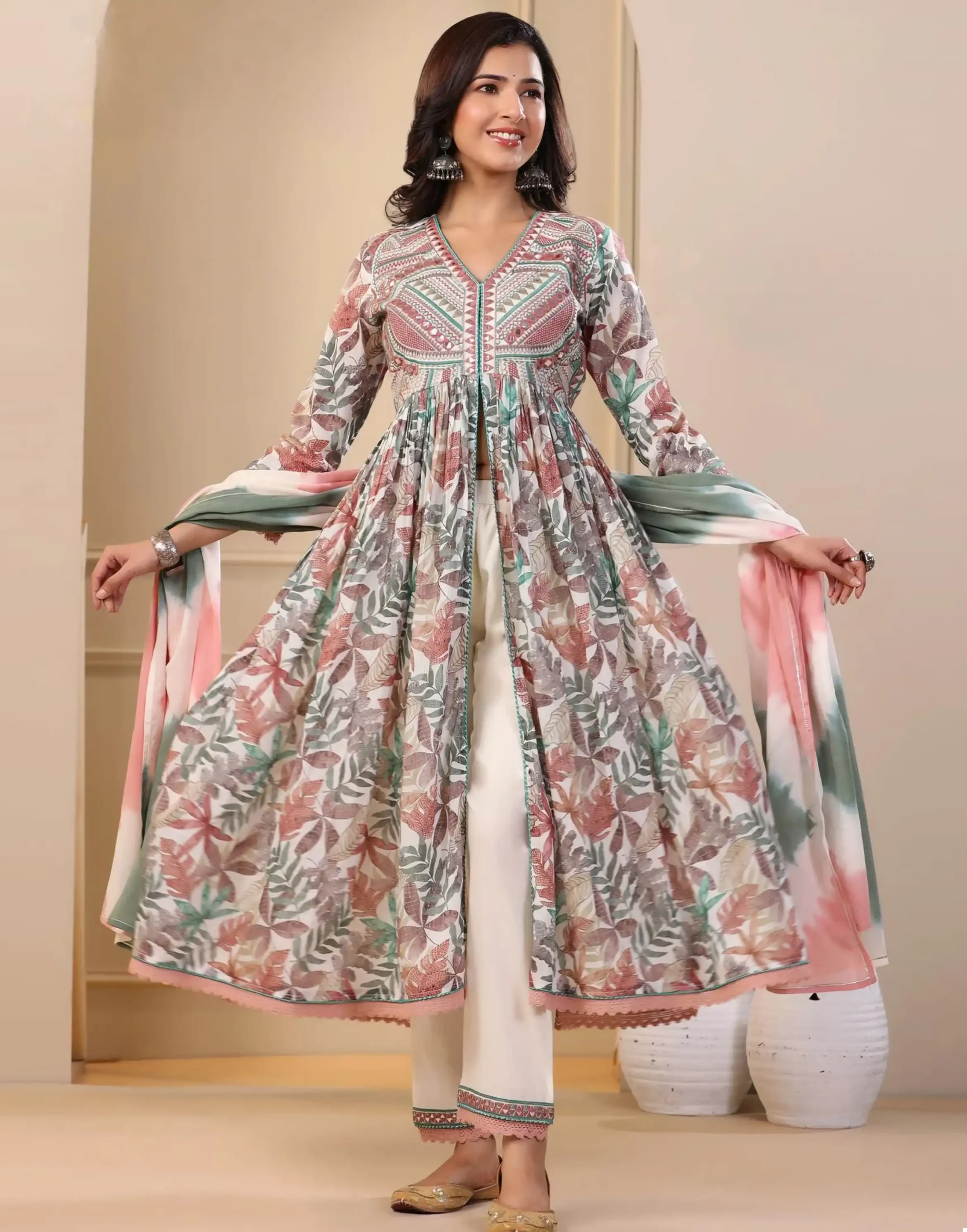 Vardan Ethnic New Frock Style Vol 1 Soft Muslin Print Wholesale Readymade Salwar Suit Catalog