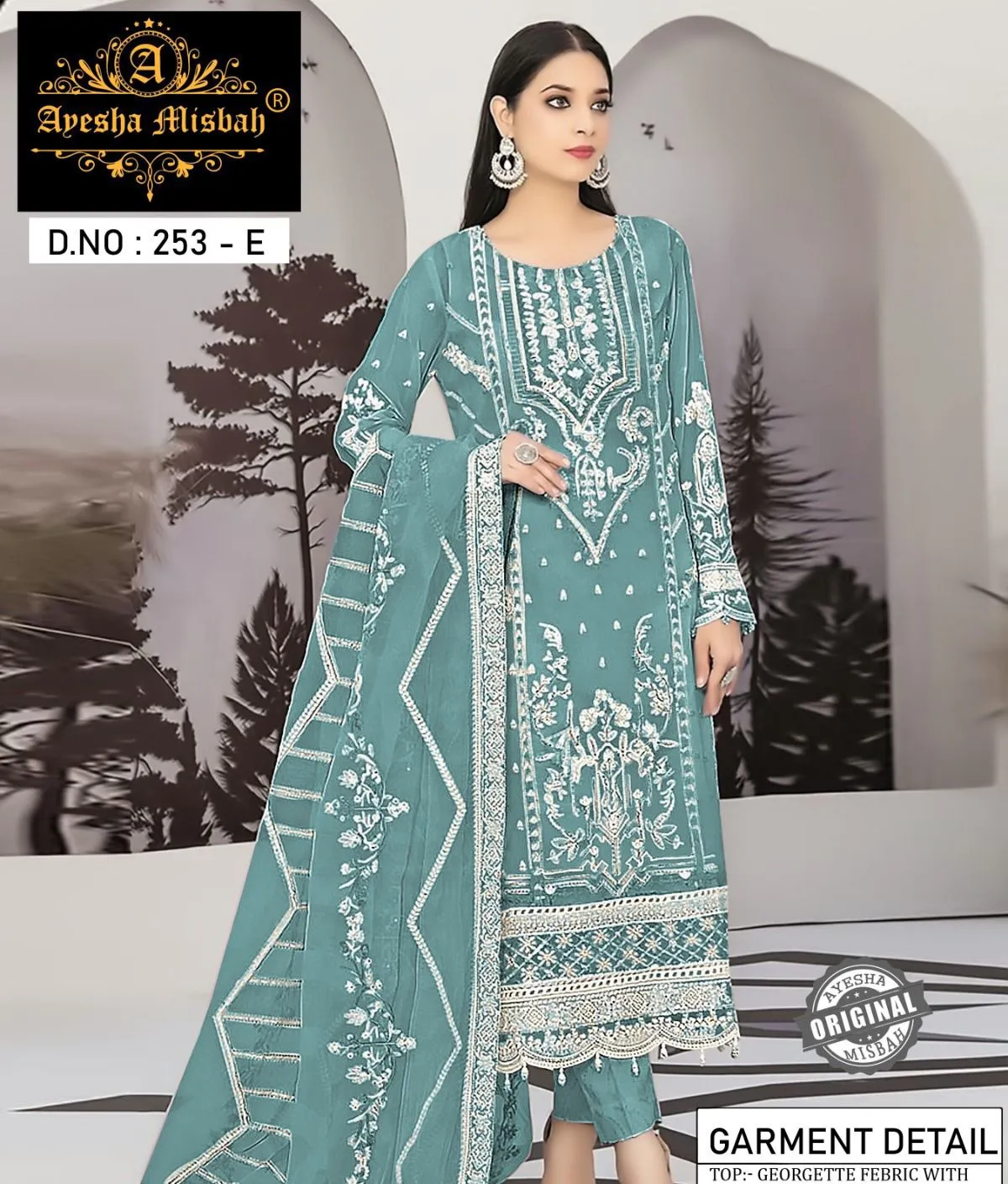 Ayesha Misbah 253 Georgette Wholesale Pakistani Salwar Suit Collection
