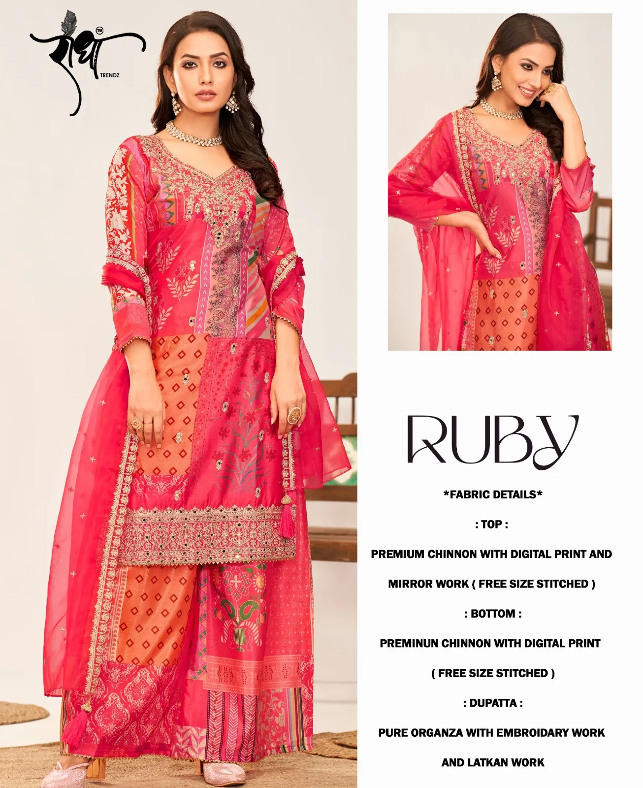 Radha Ruby Chinon Digital Printed Wholesale Designer Salwar Suit Collection