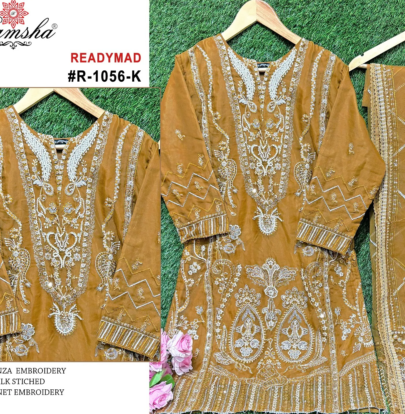 Ramsha R 1056 I To L Organza Wholesale Pakistani Salwar Suit Collection