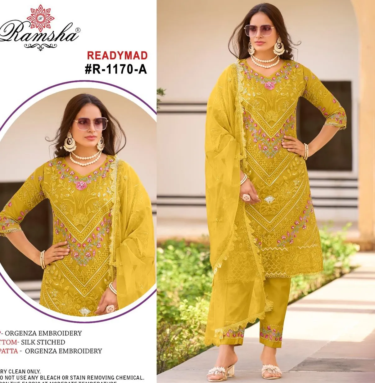 Ramsha R 1170 Nx Organza Wholesale Pakistani Salwar Suit Collection