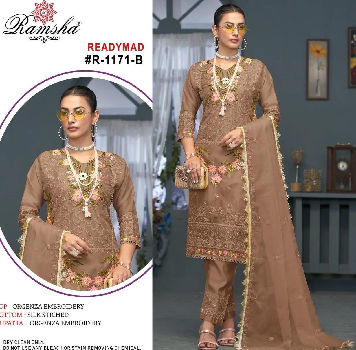 Ramsha R-1171 Nx Organza Wholesale Pakistani Salwar Suit Collection