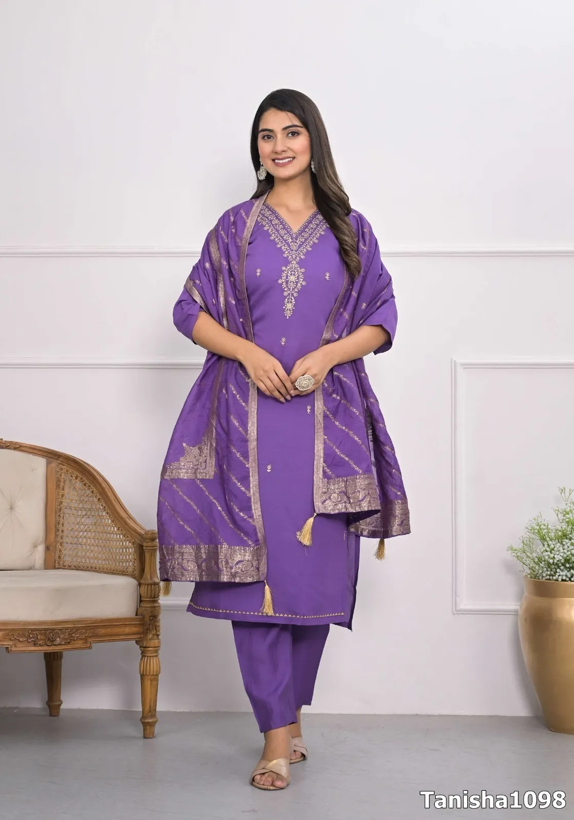 Tanisha Vol 15 Embroidery Work Readymade Kurti Pant With Dupatta