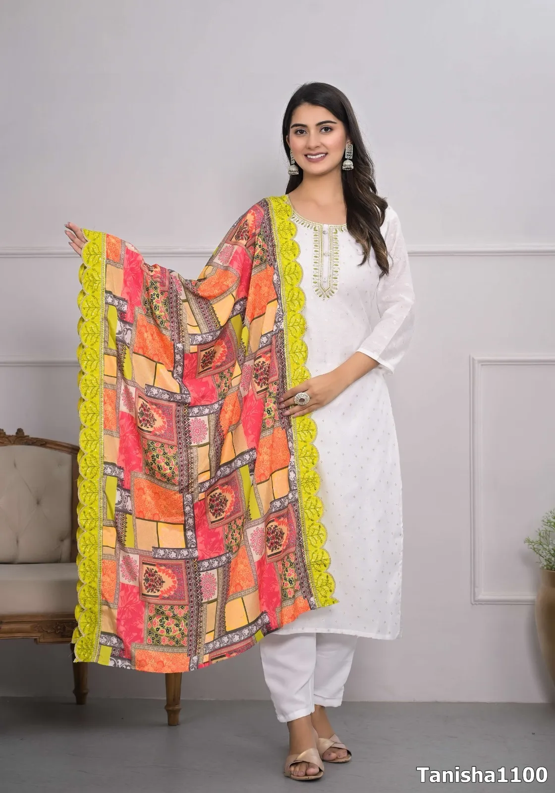 Tanisha Vol 15 Embroidery Work Readymade Kurti Pant With Dupatta