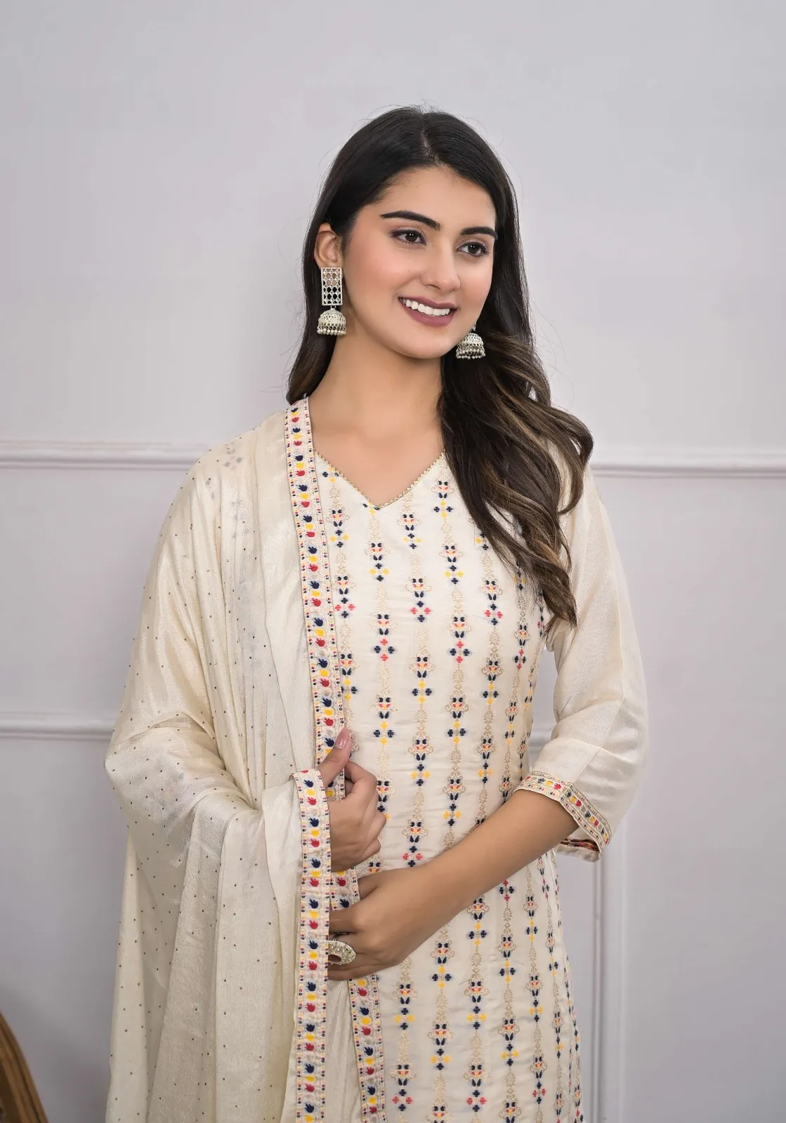 Tanisha Vol 15 Embroidery Work Readymade Kurti Pant With Dupatta