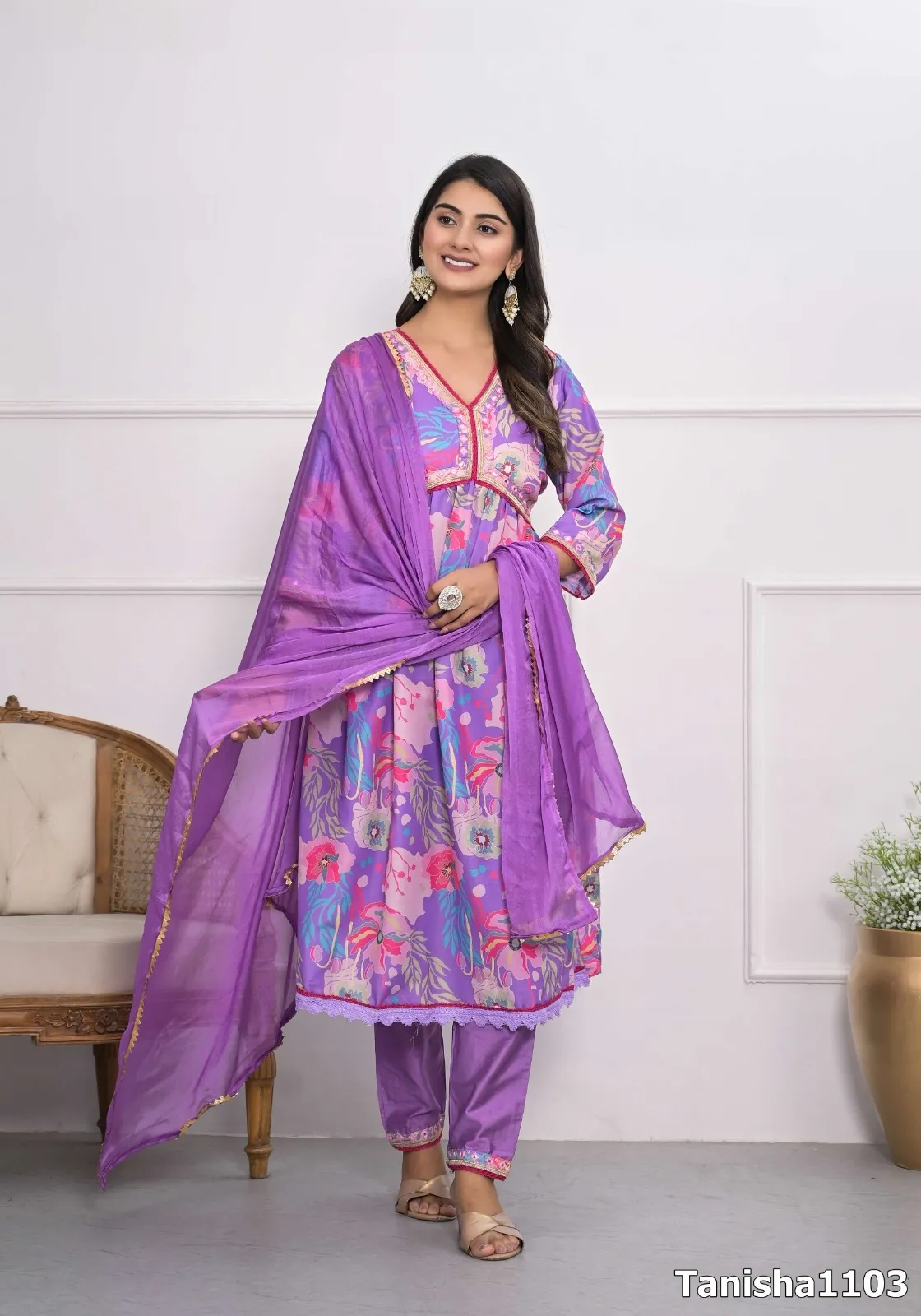 Tanisha Vol 15 Embroidery Work Readymade Kurti Pant With Dupatta