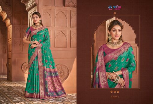 Vipul Angora Silk Wholesale Fancy Sarees Collection - Image 3