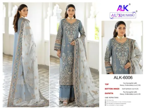 AlKhushbu Agha Noor-Vol-2 Georgette Wholesale Pakistani Salwar Suit Collection - Image 2