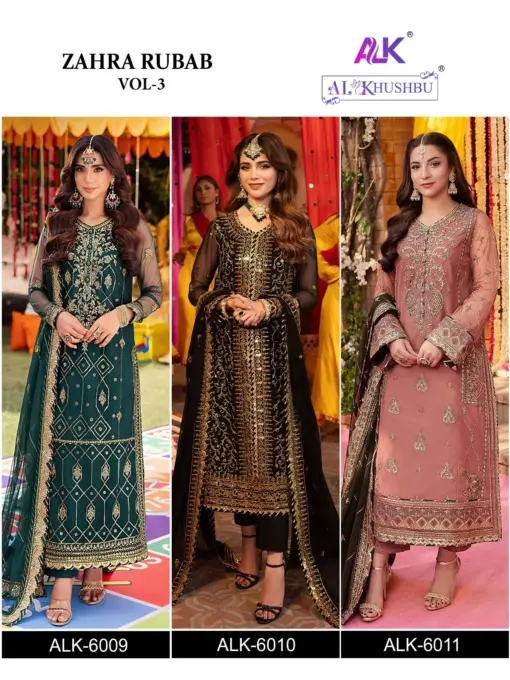 AlKhushbu Zahra Rubab Vol 3 Georgette Wholesale Pakistani Salwar Suit Collection - Image 2