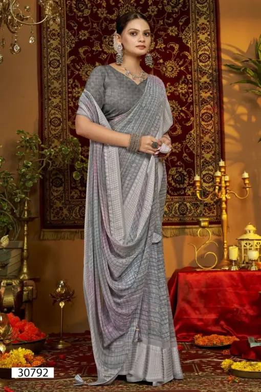 Vallabhi Prints Krupanshi Georgette Wholesale Fancy Sarees Collection - Image 2