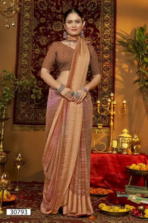 Vallabhi Prints Krupanshi Georgette Wholesale Fancy Sarees Collection - Image 3