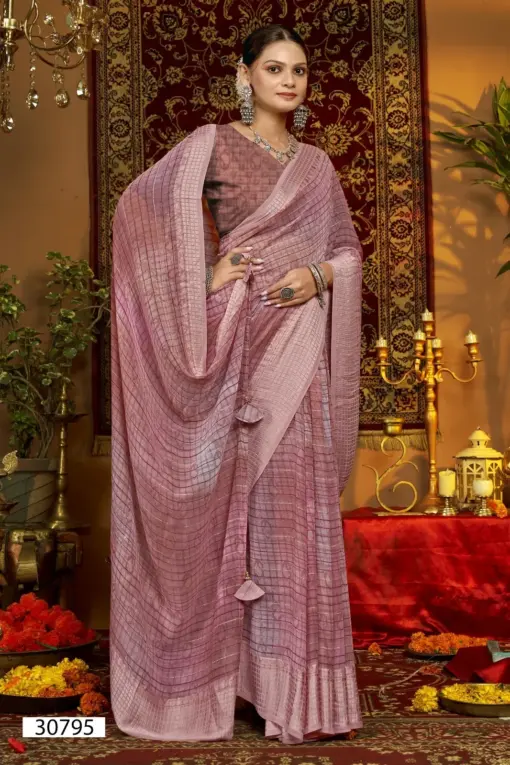 Vallabhi Prints Krupanshi Georgette Wholesale Fancy Sarees Collection - Image 4