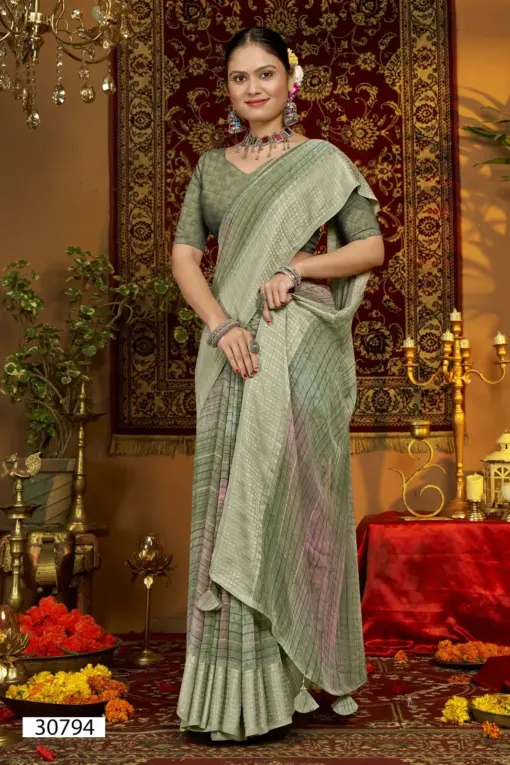 Vallabhi Prints Krupanshi Georgette Wholesale Fancy Sarees Collection - Image 5