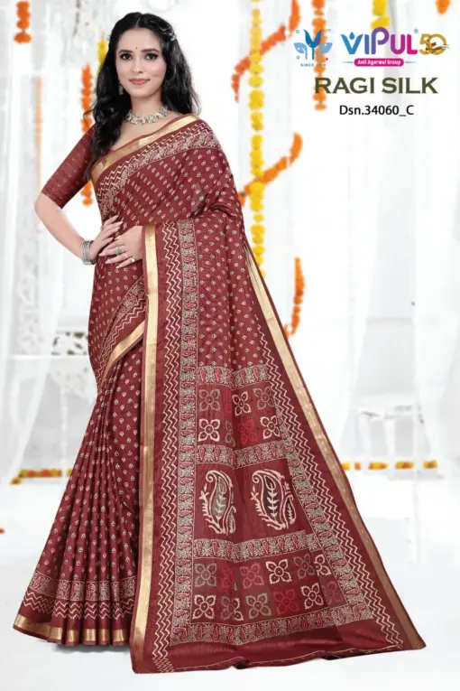 Vipul 34060 Colour's Fancy Wholesale Fancy Sarees Collection - Image 4