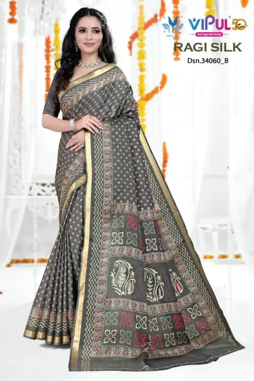Vipul 34060 Colour's Fancy Wholesale Fancy Sarees Collection - Image 5