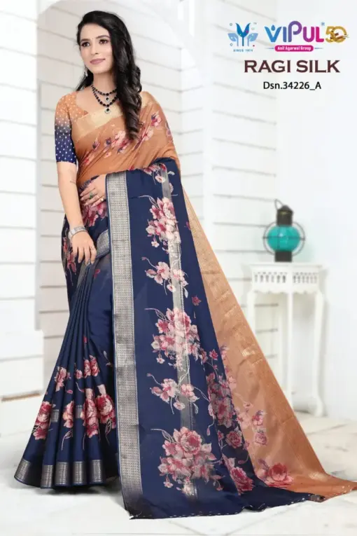 Vipul 34226 colour's Silk Wholesale Fancy Sarees Collection - Image 3