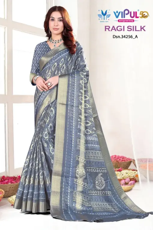 Vipul 34256 colour's Silk Wholesale Fancy Sarees Collection - Image 5