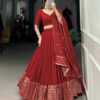 Vardan Ethnic Pure Chanderi Plain Lehenga Choli With Zari Work
