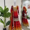 Wine & Gold Heavy Chinon Sharara Suit Collection