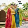 Blue Hills Dupatta Queen Rayon 14kg Foil Print Anarkali Gown Collection