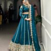 Vardan Ethnic Teal Vichitra Silk Embroidered Designer Lehenga Set Wholesale Collection